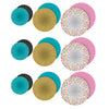 Confetti Hanging Paper Fans, 3 Per Pack, 3 Packs
