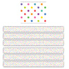 Colorful Dots Straight Border Trim, 35 Feet Per Pack, 6 Packs