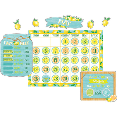 Lemon Zest Calendar Bulletin Board Set, 2 Sets
