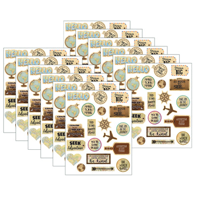 Travel the Map Stickers, 120 Per Pack, 12 Packs