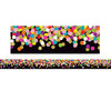 Colorful Confetti on Black Straight Border Trim, 35 Feet Per Pack, 6 Packs