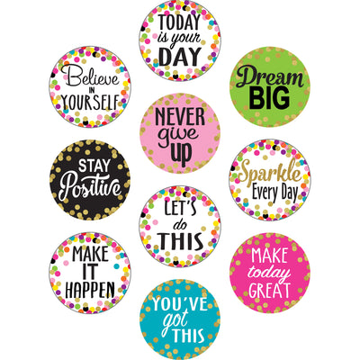 Confetti Positive Sayings Accents, 30 Per Pack, 3 Packs