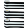 Black & White Stripes Straight Rolled Border Trim, 50 Feet Per Roll, Pack of 3