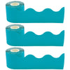 Teal Scalloped Rolled Border Trim, 50 Feet Per Roll, Pack of 3