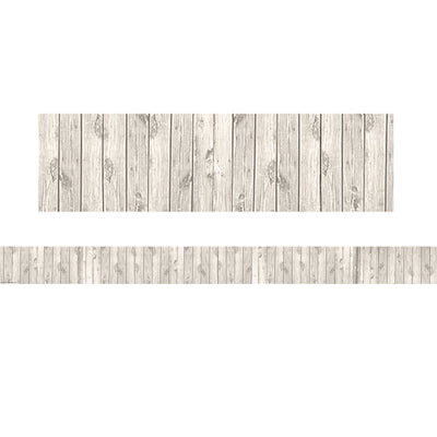 White Wood Design Straight Rolled Border Trim, 50 Feet Per Roll, 3 Rolls