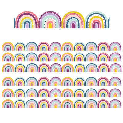 Oh Happy Day Rainbows Die-Cut Border Trim, 35 Feet, 6 Packs