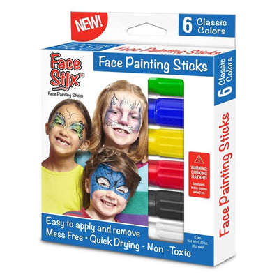 Face Painting Sticks, 6 Colors Per Pack, 3 Packs