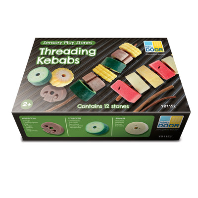 Sensory Play Stones, Threading Kebabs